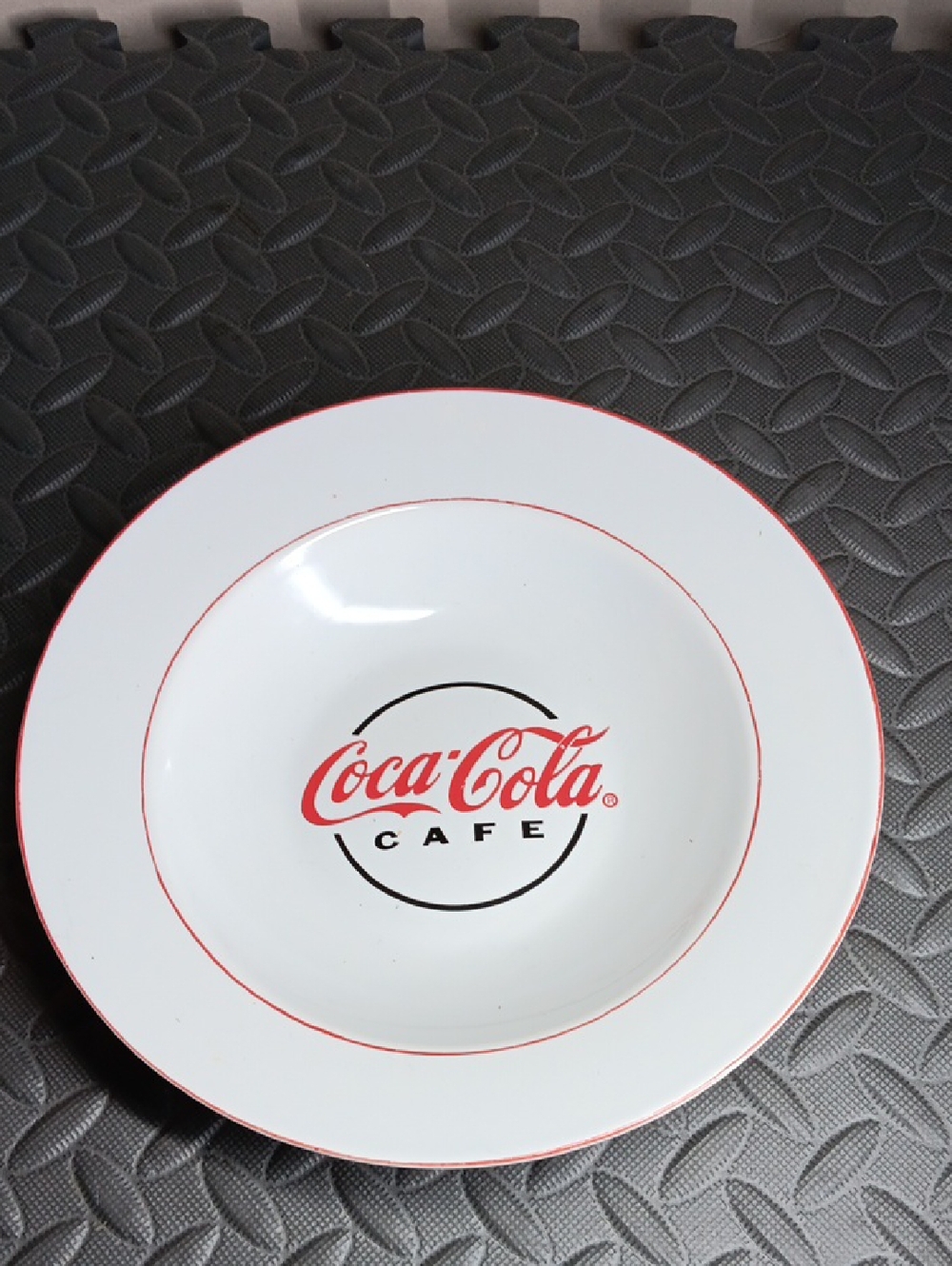 Coca Cola Cafe White Bowl with Red Rim
